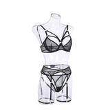 Women's Sensual 3-Piece Erotic Lace Lingerie / Female Transparent Mesh Sexy Underwear - EVE's SECRETS