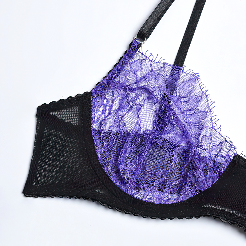 Women's Sensual Transparent Lace Lingerie / Exotic Female 3-Piece Garters Sets Underwear - EVE's SECRETS