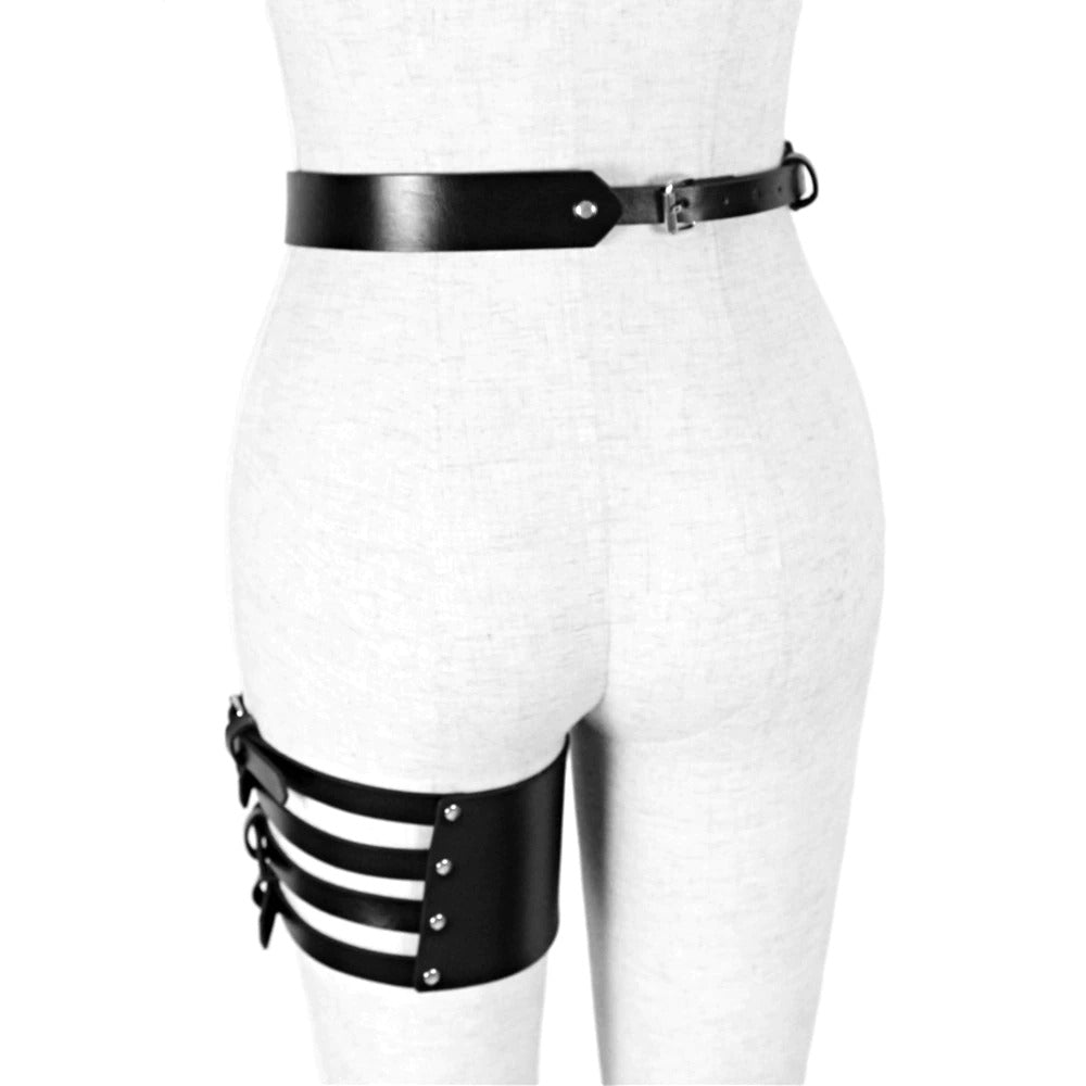 Women's Sexy BDSM Harness Bra Set / Erotic Body Bondage and Garter Belt Lingerie Stocking - EVE's SECRETS