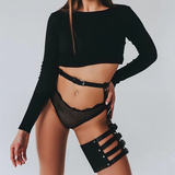 Women's Sexy BDSM Harness Bra Set / Erotic Body Bondage and Garter Belt Lingerie Stocking - EVE's SECRETS