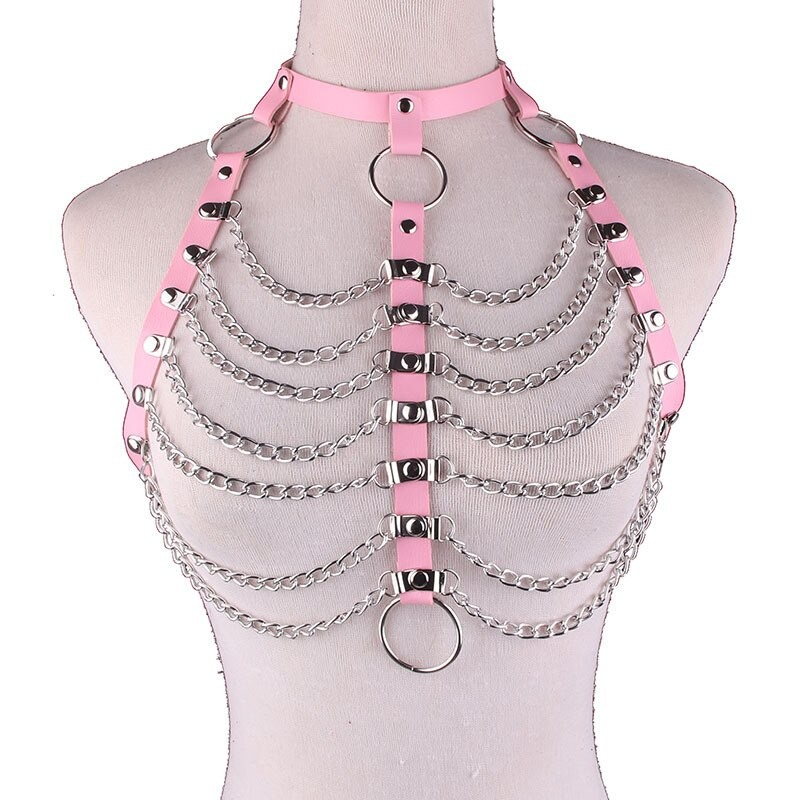 Women's Sexy Bondage in Alternative Fashion / Hollow Out Strap Necklace Body Harness with Chains - EVE's SECRETS