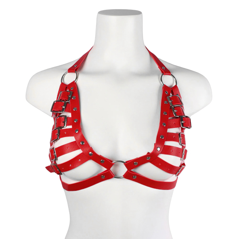Women's Sexy Chest Harness in Three Colors / BDSM PU Leather Bondage with Rivets - EVE's SECRETS