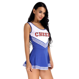 Women's Sexy Cosplay Costume Cheerleader / Sleeveless School Uniform / Erotic Mini Striped Dress - EVE's SECRETS