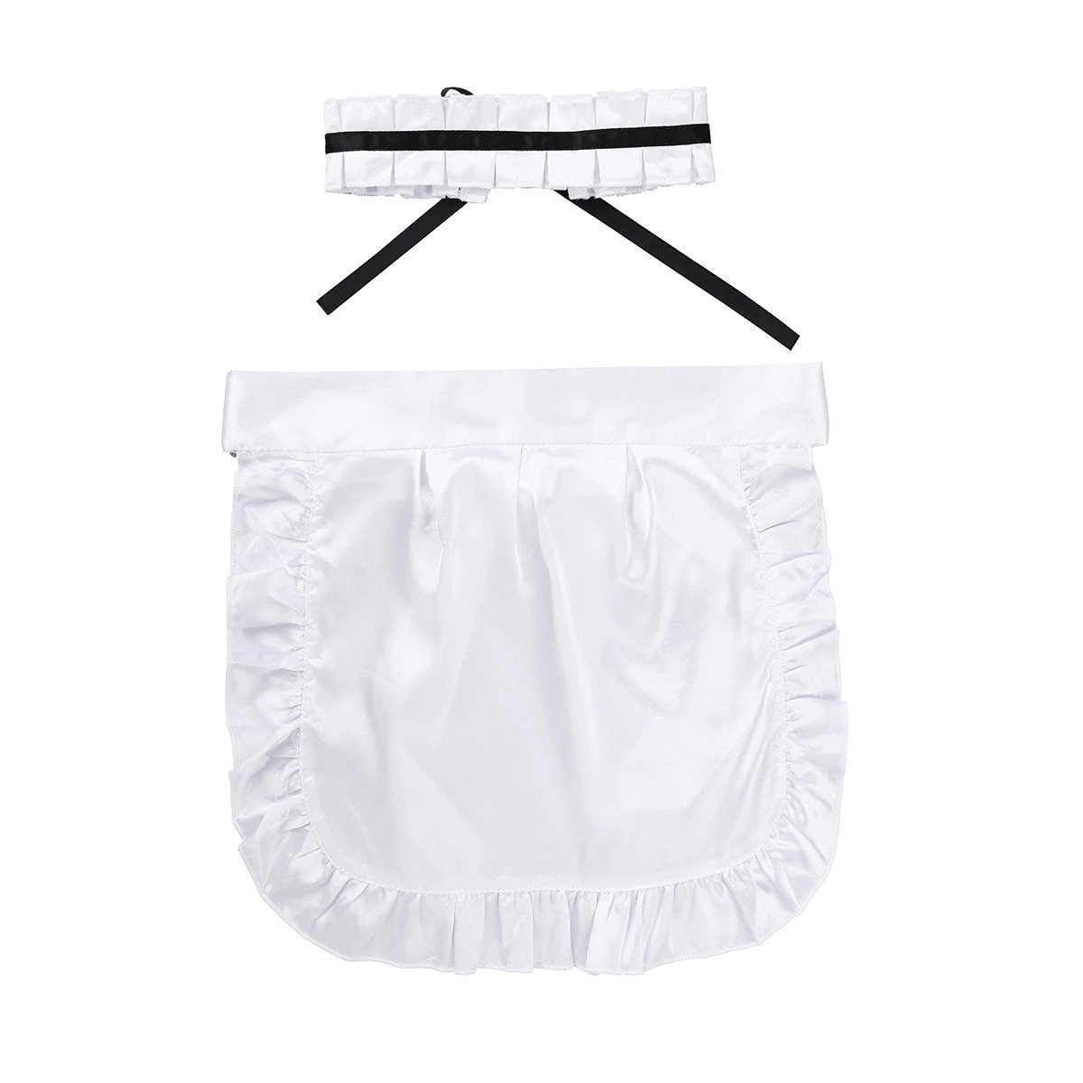 Women's Sexy Costume Maid with Ruffled Puff Sleeve / Erotic Fancy Dress with Apron - EVE's SECRETS