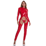 Women's Sexy Crotchless Catsuit with G-Strings / Skinny Outfits with Lace-Up Back - EVE's SECRETS