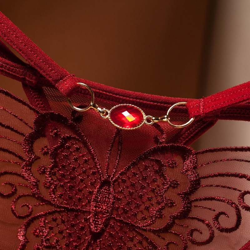 Women's Sexy G-Strings with Butterfly Embroidery / Ladies Lace Lingerie - EVE's SECRETS