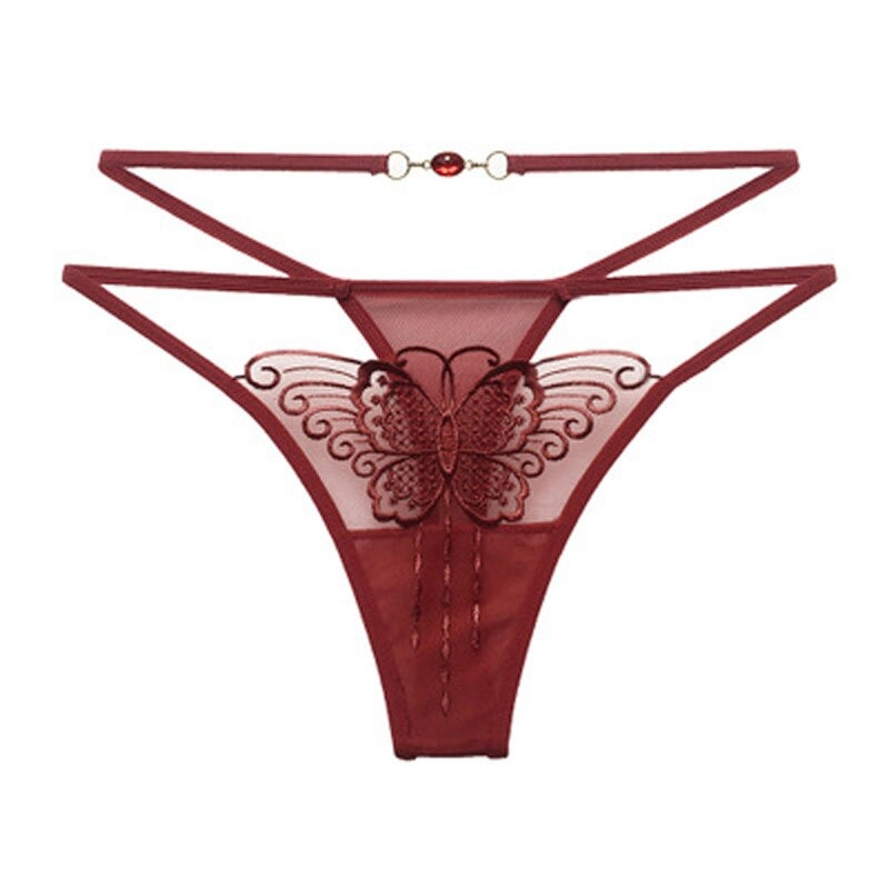 Women's Sexy G-Strings with Butterfly Embroidery / Ladies Lace Lingerie - EVE's SECRETS