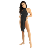 Sexy hoch geschnittenes Damenkleid / elastische ärmellose Oberbekleidung / erotische Clubkleidung für Damen