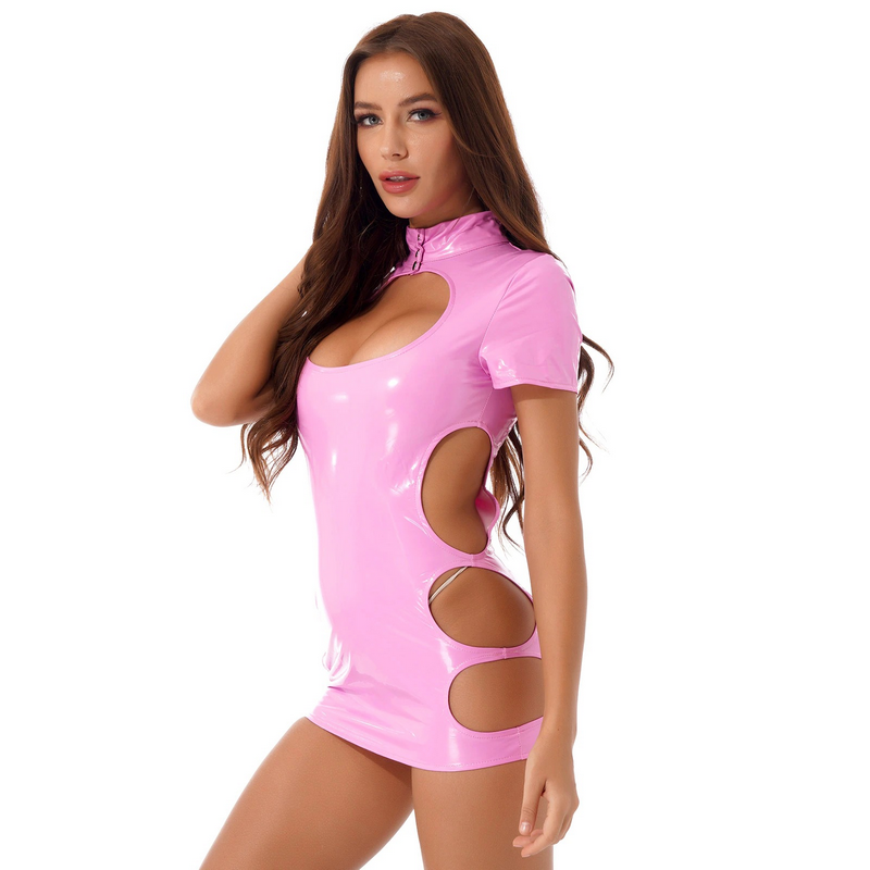 Women's Sexy Hollow Out Mini Dress / Bodycon Tempting Dress / Female Erotic Clubwear - EVE's SECRETS