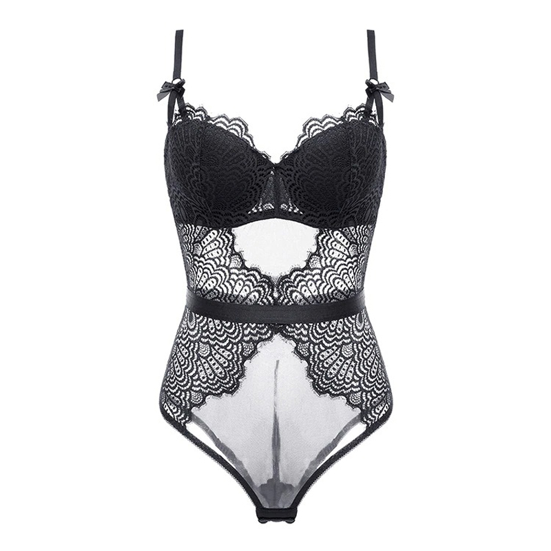 Women's Sexy Lace Bodycon Underwear with Embroidery / Erotic Lingerie with Push Up Bra - EVE's SECRETS