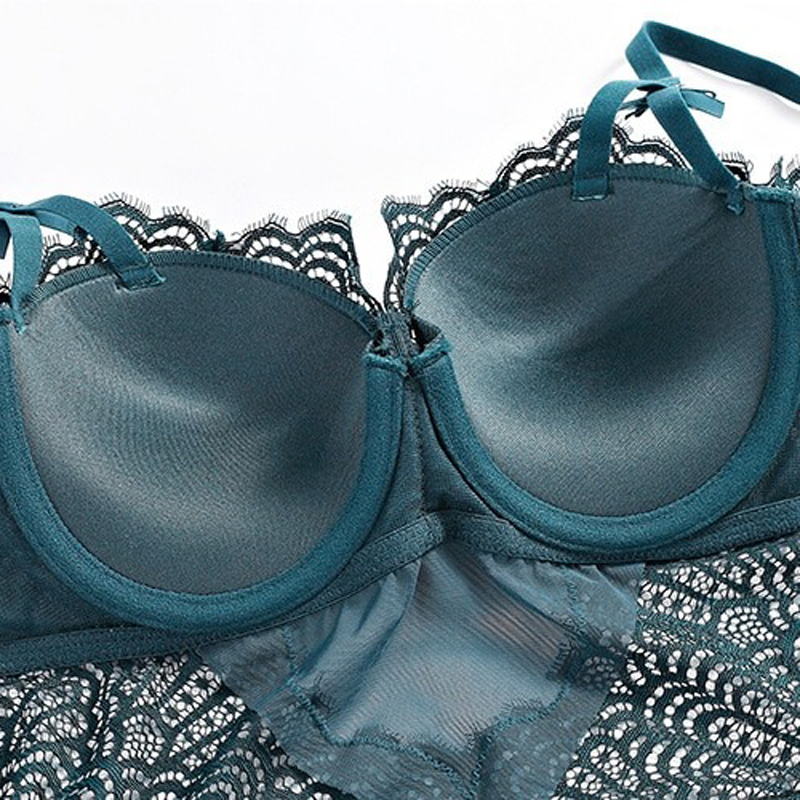 Women's Sexy Lace Bodycon Underwear with Embroidery / Erotic Lingerie with Push Up Bra - EVE's SECRETS