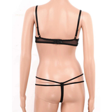 Womens Sexy Lace Lingerie Set / Exposed Breasts Underwire Bra Top with Crotchless - EVE's SECRETS
