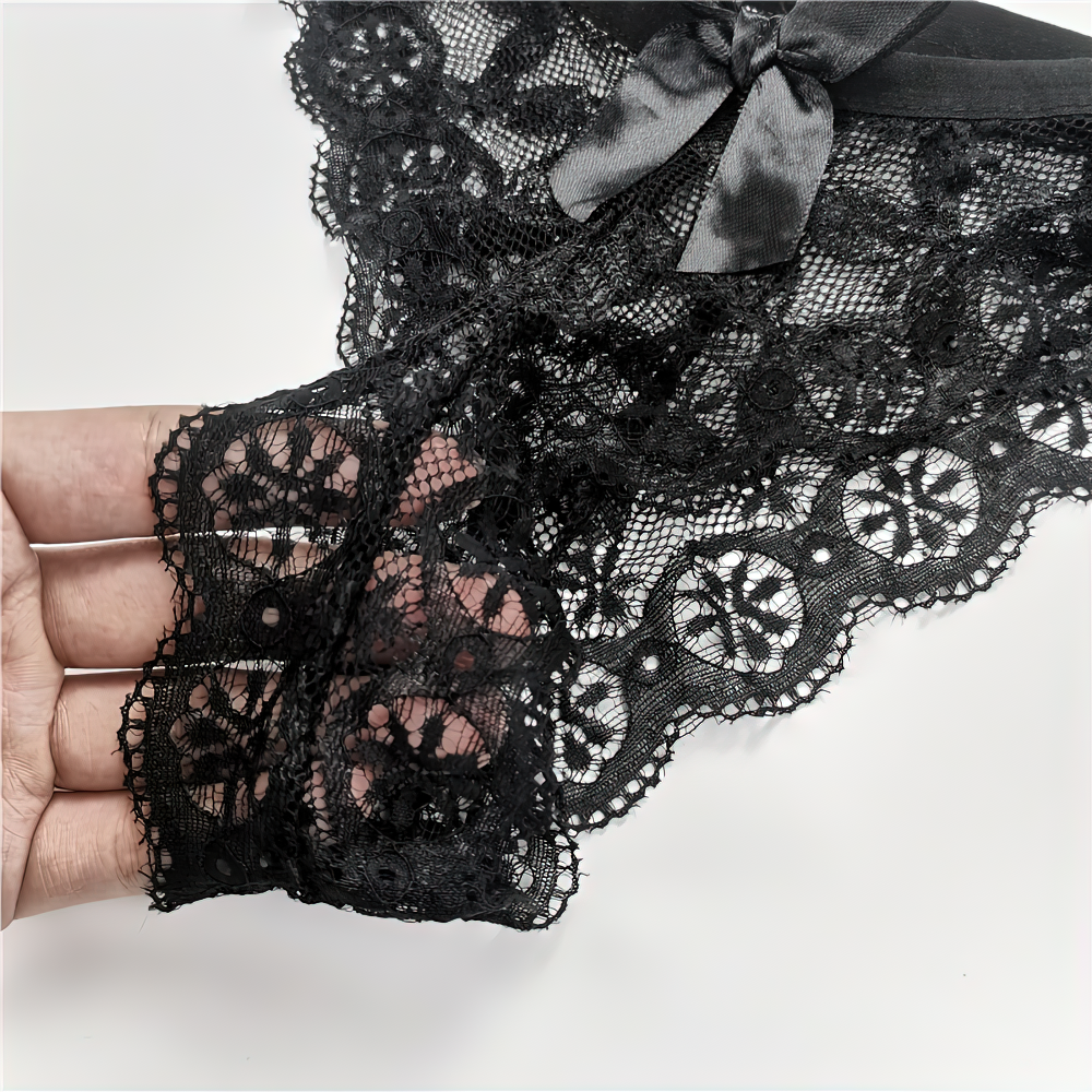 Women's Sexy Lace Panties / Female Mid Waist Panties With Bow / Aesthetic Underwear For Girl - EVE's SECRETS