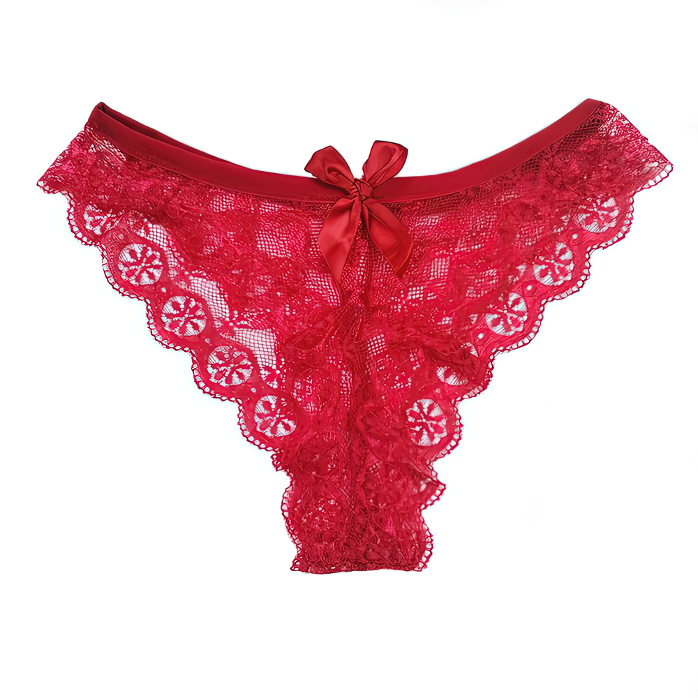Women's Sexy Lace Panties / Female Mid Waist Panties With Bow / Aesthetic Underwear For Girl - EVE's SECRETS