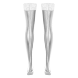 Womens Sexy Leather Stockings / Exotic Clubwear Lace Latex Parties Stockings / Stay Up Long Socks - EVE's SECRETS
