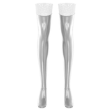 Womens Sexy Leather Stockings / Exotic Clubwear Lace Latex Parties Stockings / Stay Up Long Socks - EVE's SECRETS
