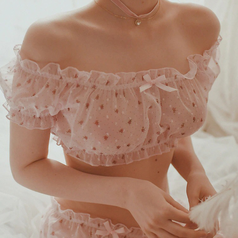 Women's Sexy Lingerie Set / Adult Off Shoulder Sleeve Top and Panties / Sexy Pajamas for Ladies - EVE's SECRETS