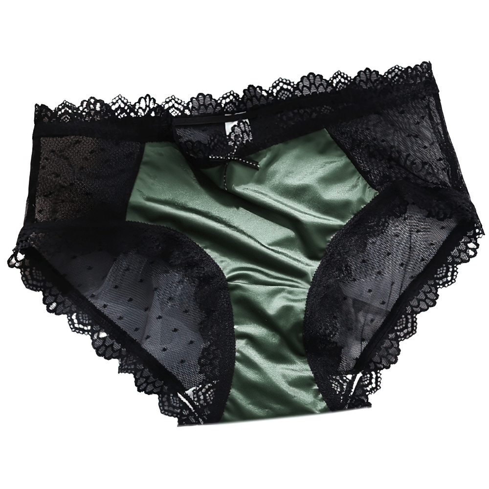 Women's Sexy Mid-Waist Lace Panties with Bow / Female Comfortable Pure Cotton Underwear - EVE's SECRETS