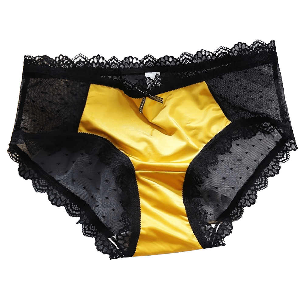 Women's Sexy Mid-Waist Lace Panties with Bow / Female Comfortable Pure Cotton Underwear - EVE's SECRETS
