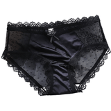 Women's Sexy Mid-Waist Lace Panties with Bow / Female Comfortable Pure Cotton Underwear - EVE's SECRETS