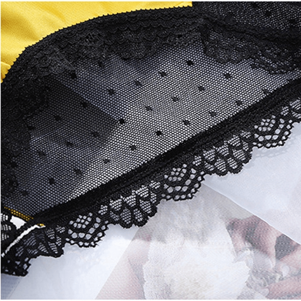 Women's Sexy Mid-Waist Lace Panties with Bow / Female Comfortable Pure Cotton Underwear - EVE's SECRETS