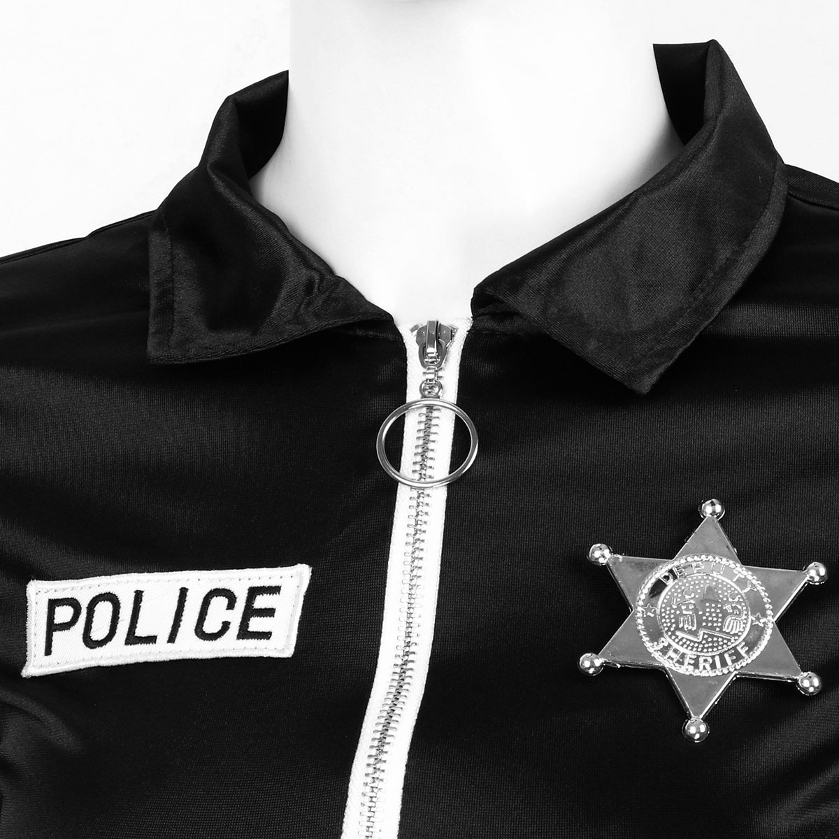 Women's Sexy Police Officer Cosplay Costume / Mini Dress with Hat and Badge Cuffs - EVE's SECRETS