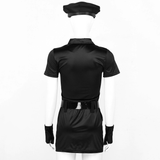 Women's Sexy Police Officer Cosplay Costume / Mini Dress with Hat and Badge Cuffs - EVE's SECRETS