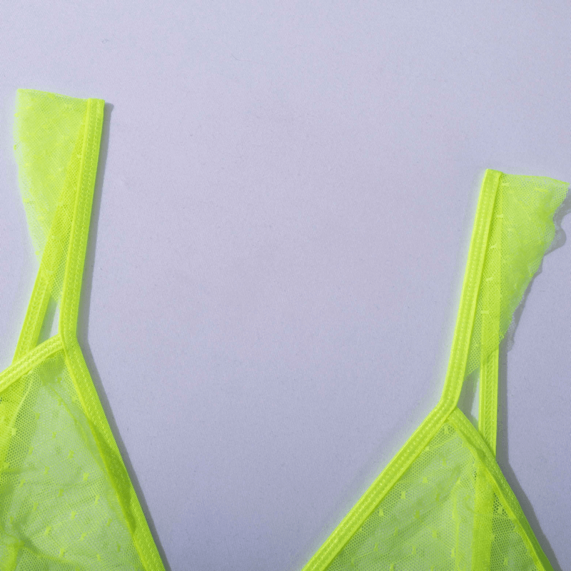 Women's Sexy Polka Dot Bodysuit with Belt and Leg Harness / Sheer Tempting Erotic Outfits - EVE's SECRETS