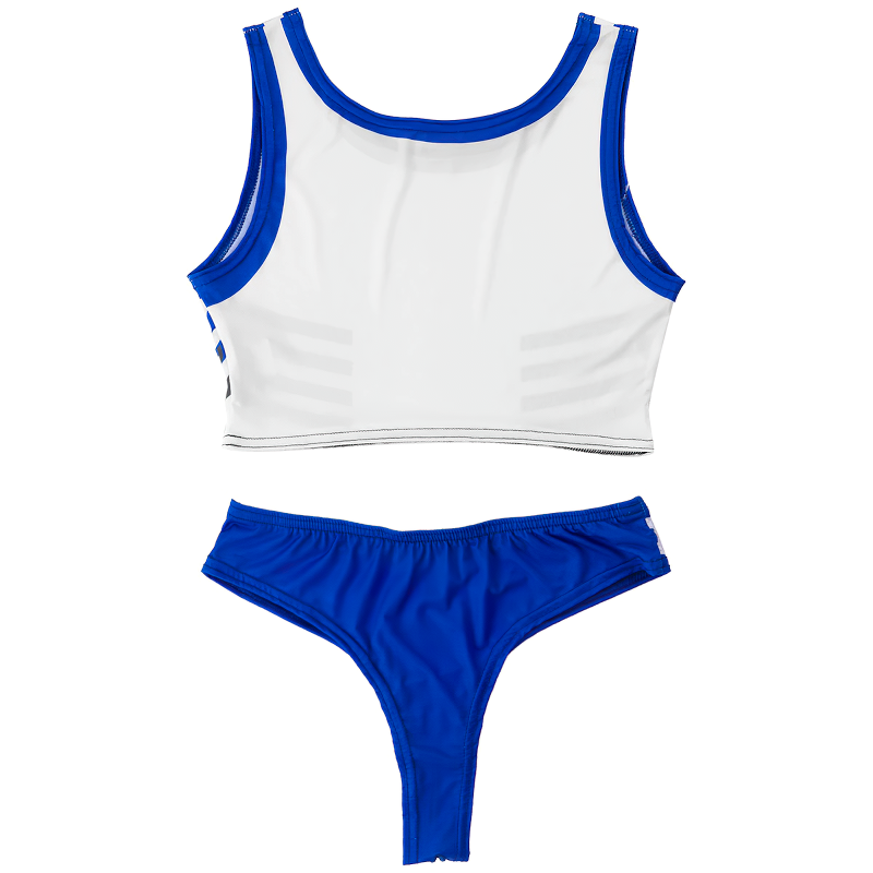Women's Sexy Schoolgirl Costumes Lingerie / Female Crop Top with Crotchless Sissy Briefs - EVE's SECRETS