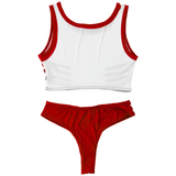 Women's Sexy Schoolgirl Costumes Lingerie / Female Crop Top with Crotchless Sissy Briefs - EVE's SECRETS