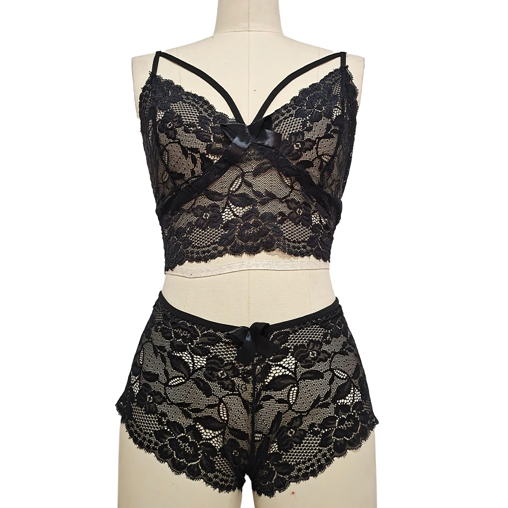 Women's Sexy Solid Lace Underwear Set / Erotic Female Floral Lace Bras+Thongs - EVE's SECRETS