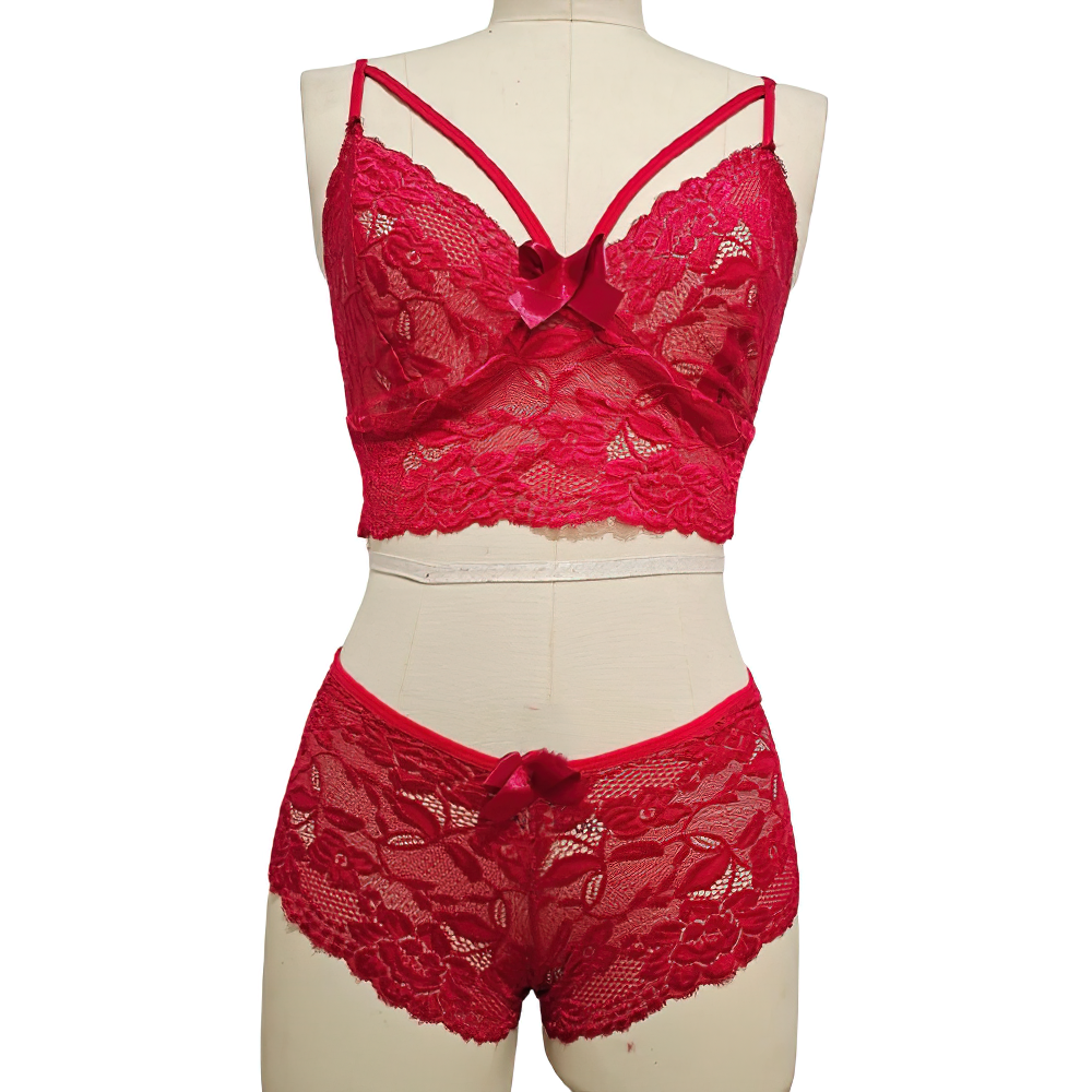 Women's Sexy Solid Lace Underwear Set / Erotic Female Floral Lace Bras+Thongs - EVE's SECRETS