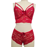 Women's Sexy Solid Lace Underwear Set / Erotic Female Floral Lace Bras+Thongs - EVE's SECRETS