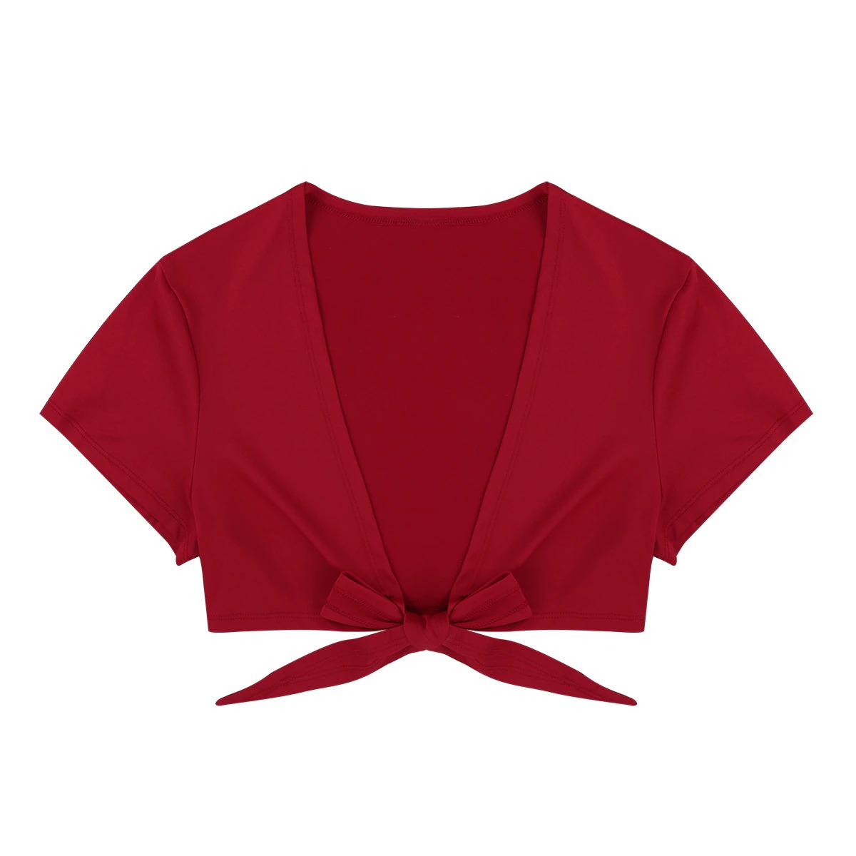 Women's Sexy Tie Up Crop Tops in Four Colors / Short-Sleeve Plunge Top / Ladies Erotic Clothing - EVE's SECRETS