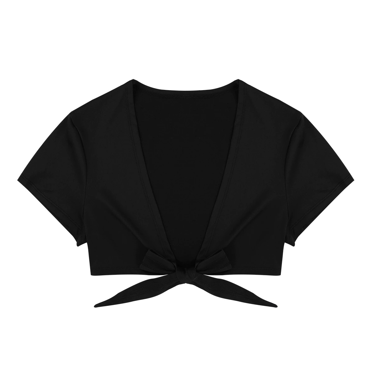Women's Sexy Tie Up Crop Tops in Four Colors / Short-Sleeve Plunge Top / Ladies Erotic Clothing - EVE's SECRETS