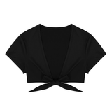 Women's Sexy Tie Up Crop Tops in Four Colors / Short-Sleeve Plunge Top / Ladies Erotic Clothing - EVE's SECRETS
