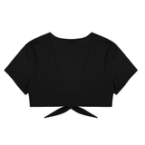 Women's Sexy Tie Up Crop Tops in Four Colors / Short-Sleeve Plunge Top / Ladies Erotic Clothing - EVE's SECRETS
