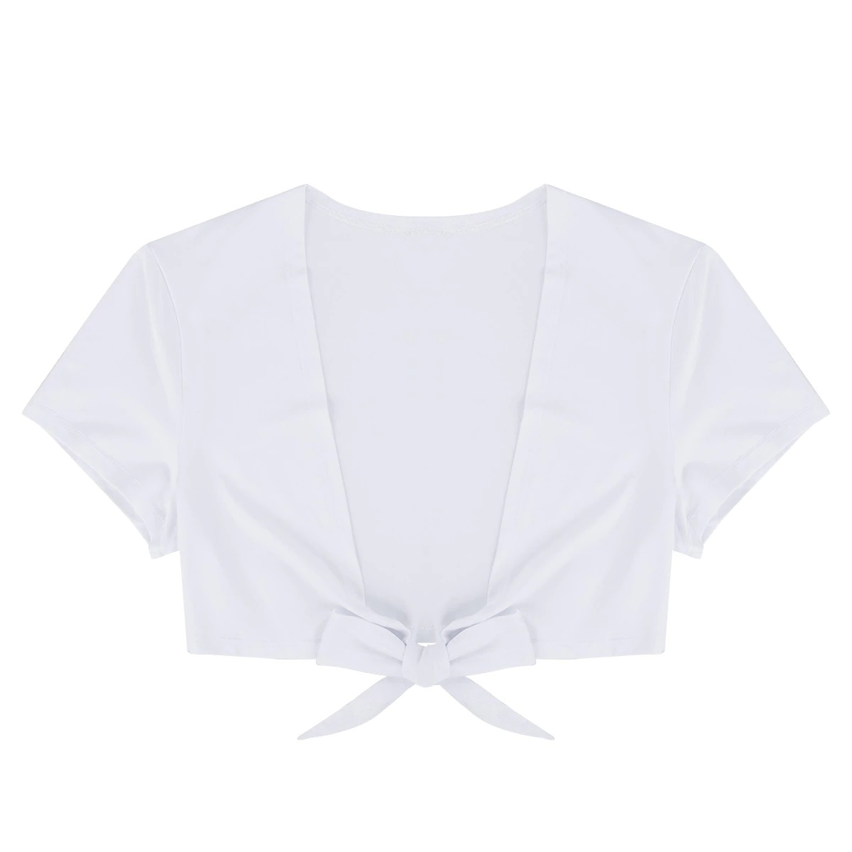 Women's Sexy Tie Up Crop Tops in Four Colors / Short-Sleeve Plunge Top / Ladies Erotic Clothing - EVE's SECRETS
