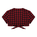 Women's Sexy Tie Up Crop Tops in Four Colors / Short-Sleeve Plunge Top / Ladies Erotic Clothing - EVE's SECRETS