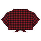 Women's Sexy Tie Up Crop Tops in Four Colors / Short-Sleeve Plunge Top / Ladies Erotic Clothing - EVE's SECRETS