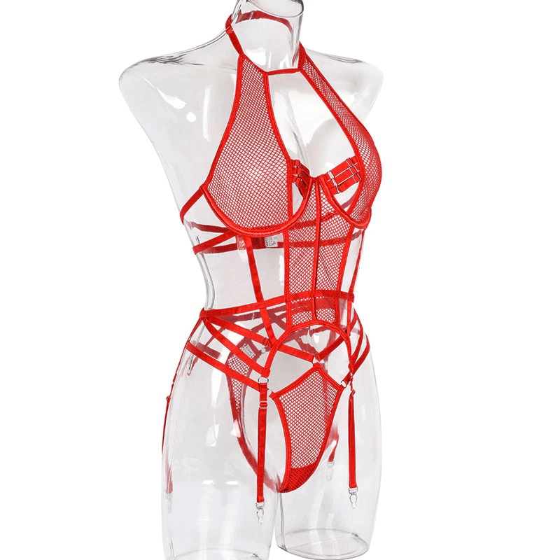 Women's Sexy Transparent Bandage Lingerie / Sensual Erotic Female Mesh Apparel - EVE's SECRETS