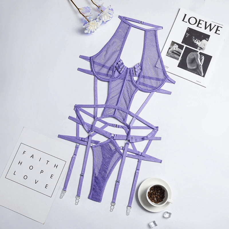 Women's Sexy Transparent Bandage Lingerie / Sensual Erotic Female Mesh Apparel - EVE's SECRETS