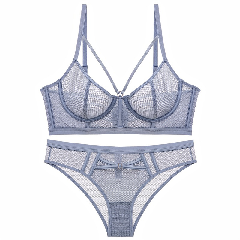 Women's Sexy Ultra-Thin Unlined Transparent Lingerie Set / Push-Up Side Support Bra with Panty - EVE's SECRETS