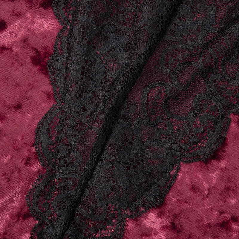 Women's Sexy Velvet Bodysuit in Two Colors / Wireless Bodycon Teddy with Lace / Erotic Outfits - EVE's SECRETS