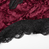 Women's Sexy Velvet Bodysuit in Two Colors / Wireless Bodycon Teddy with Lace / Erotic Outfits - EVE's SECRETS