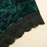 Women's Sexy Velvet Bodysuit in Two Colors / Wireless Bodycon Teddy with Lace / Erotic Outfits - EVE's SECRETS