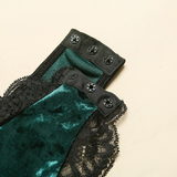 Women's Sexy Velvet Bodysuit in Two Colors / Wireless Bodycon Teddy with Lace / Erotic Outfits - EVE's SECRETS