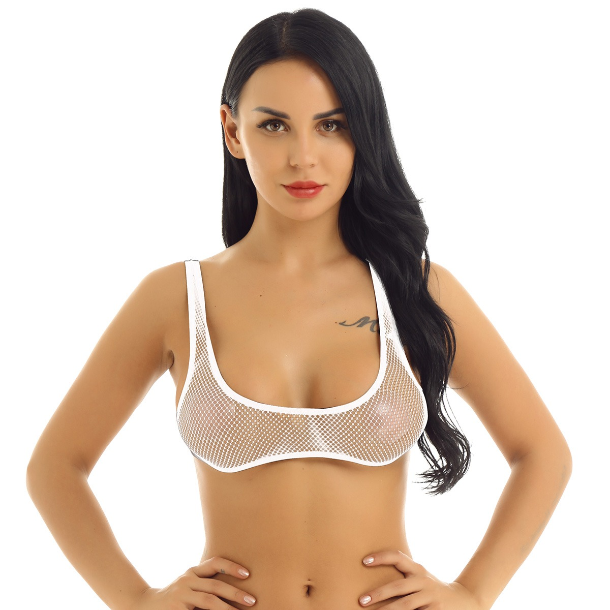 Women's Sheer Bra Top / U-Neckline Exotic Crop Top / Female Sexy Outfits - EVE's SECRETS