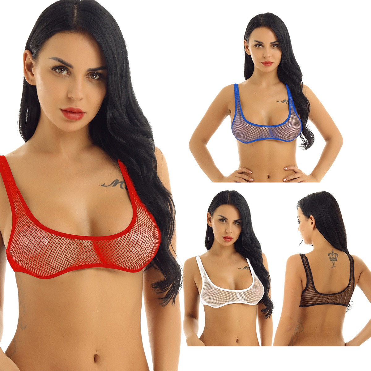 Women's Sheer Bra Top / U-Neckline Exotic Crop Top / Female Sexy Outfits - EVE's SECRETS