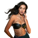 Women's Shiny Chain Sexy Vest / Female Round Buckle Clubwear Bra - EVE's SECRETS